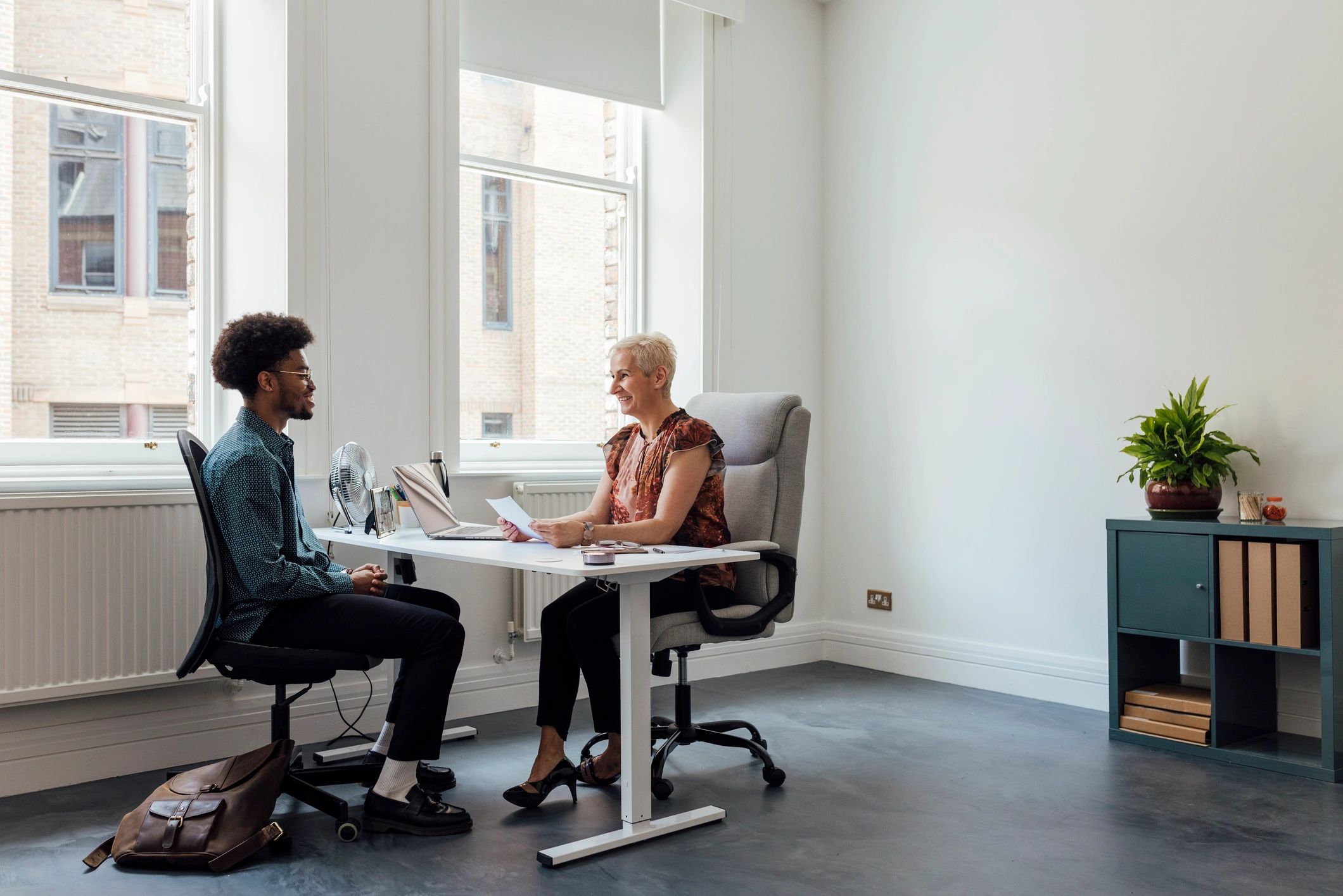 Mortgage consultation in an office