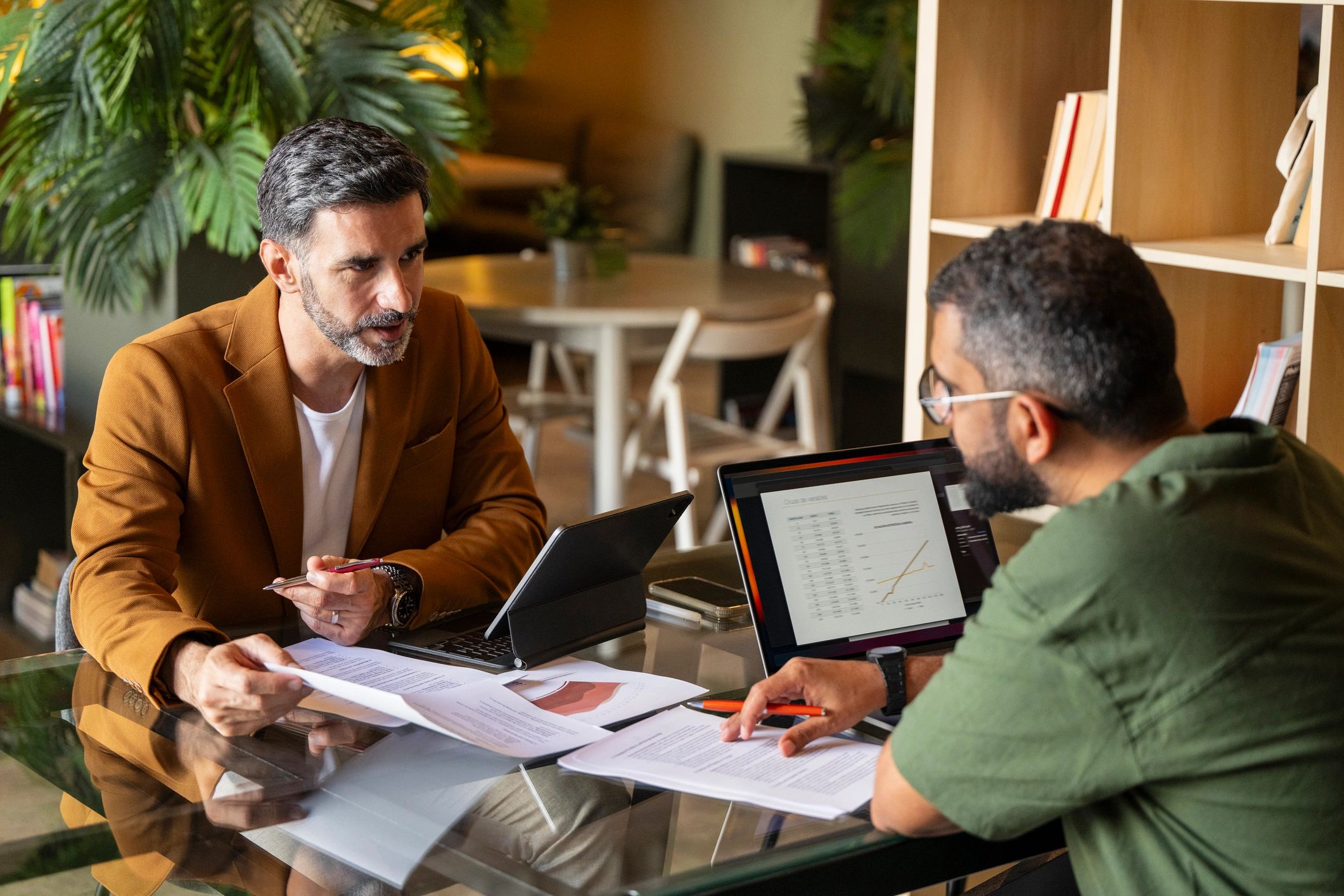 Mortgage broker meeting with clients to discuss lending options